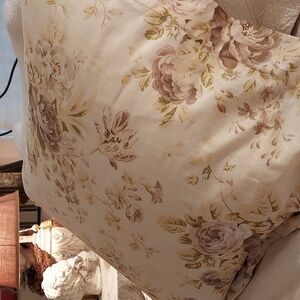 Pottery Barn Hayden Linen Cotton Rose Garden Soft Neutral Euro Sham